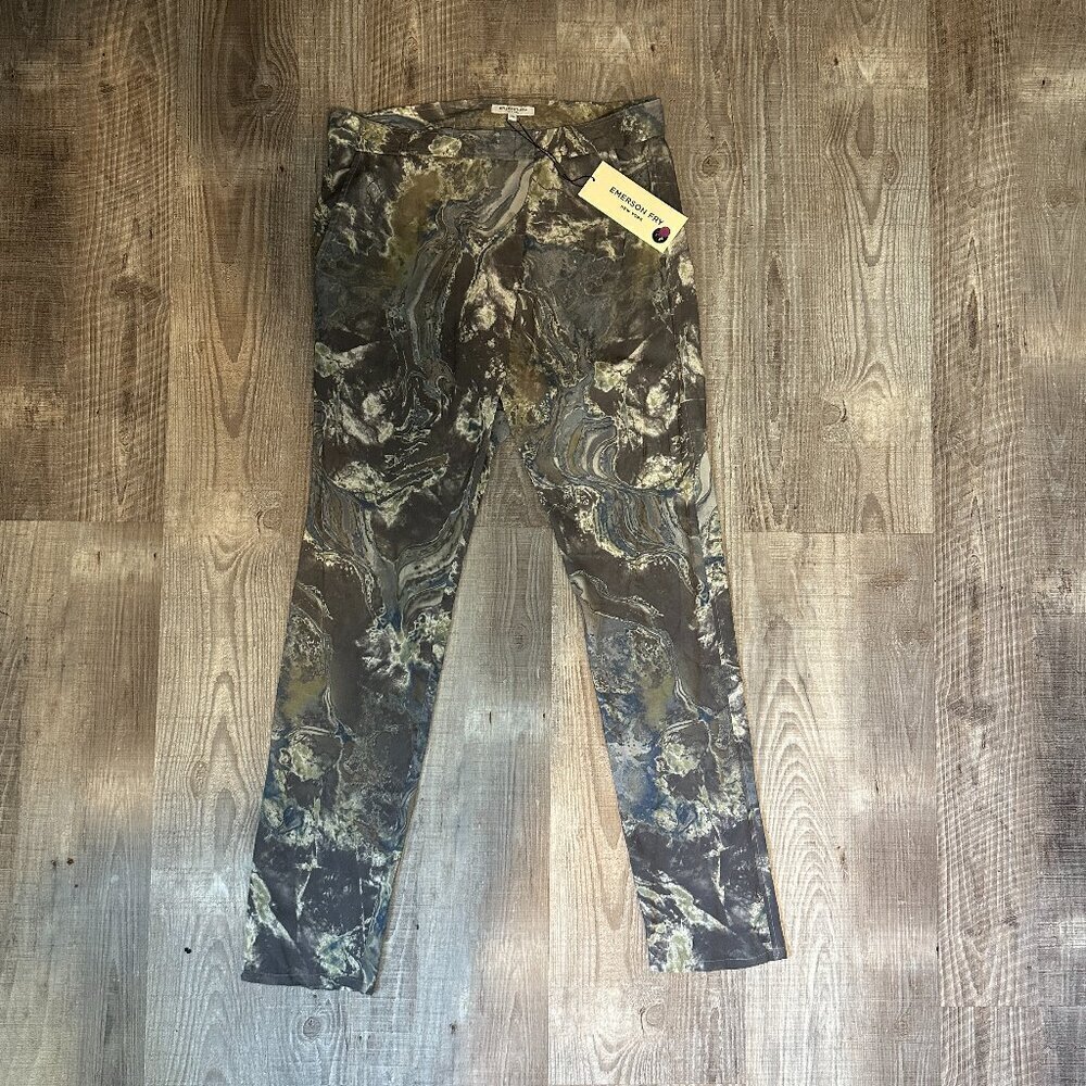 Emerson Fry Fold Pants 100% Viscose Marble Print Women's Size 28 x 30"